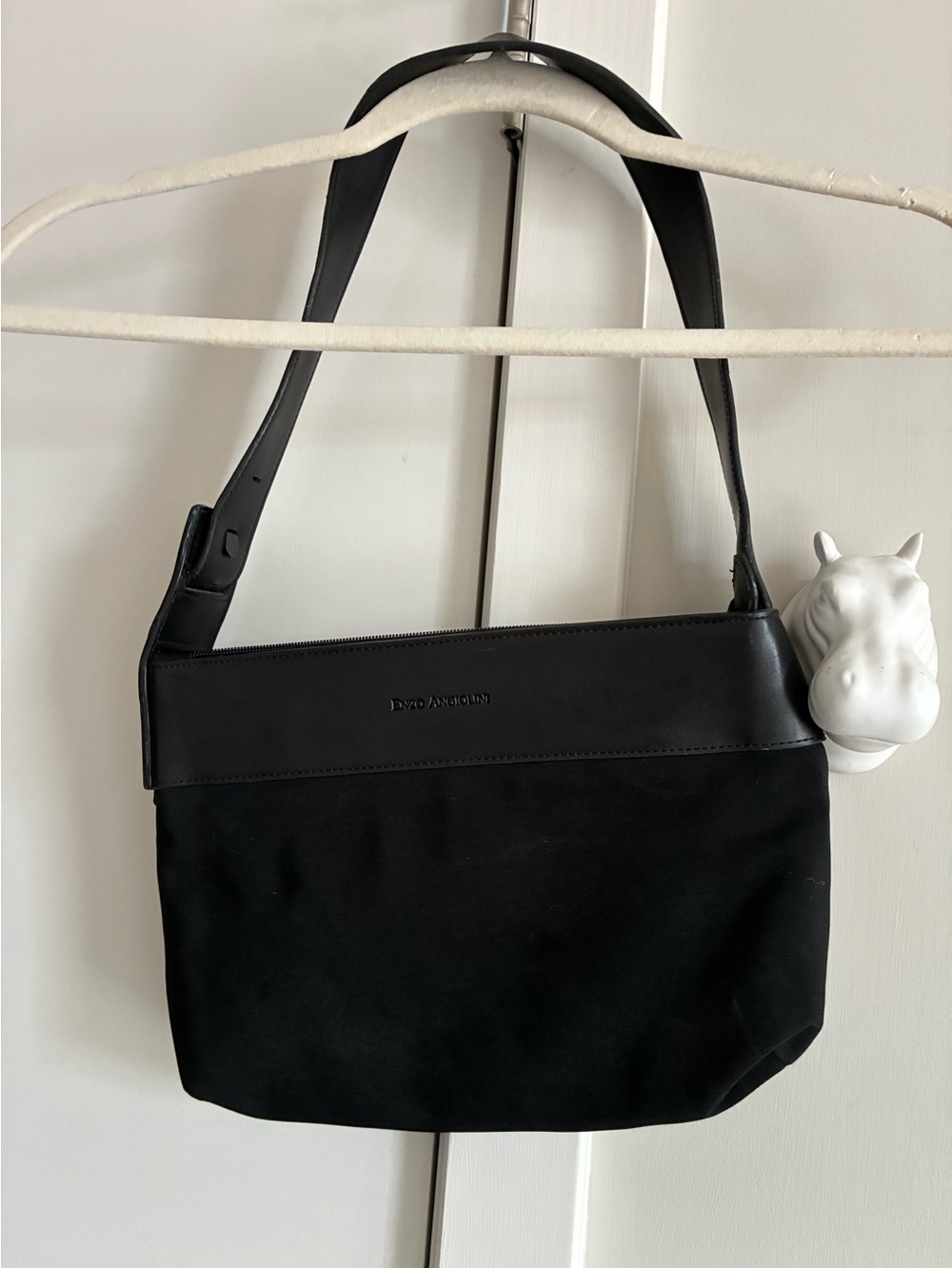 Enzo Angiolini Black Leather-Trim Interior Pouch